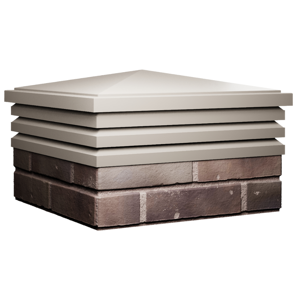 Колпак Zking Бона ХайТек Бежевый на столб 2х2 кирпича (513х513мм) в Костроме фото