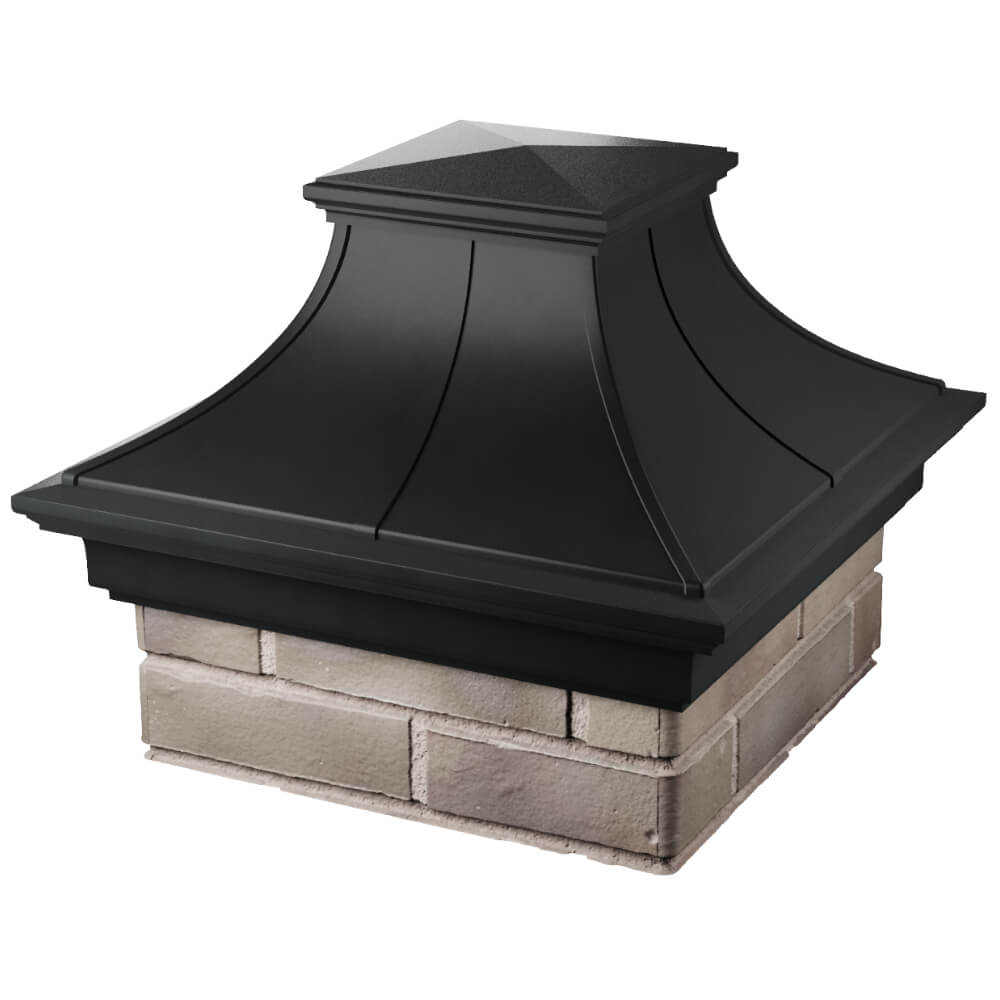 Колпак Zking Монблан Премиум Черный на столб 1.5х1.5 кирпича (385х385мм) в Костроме фото