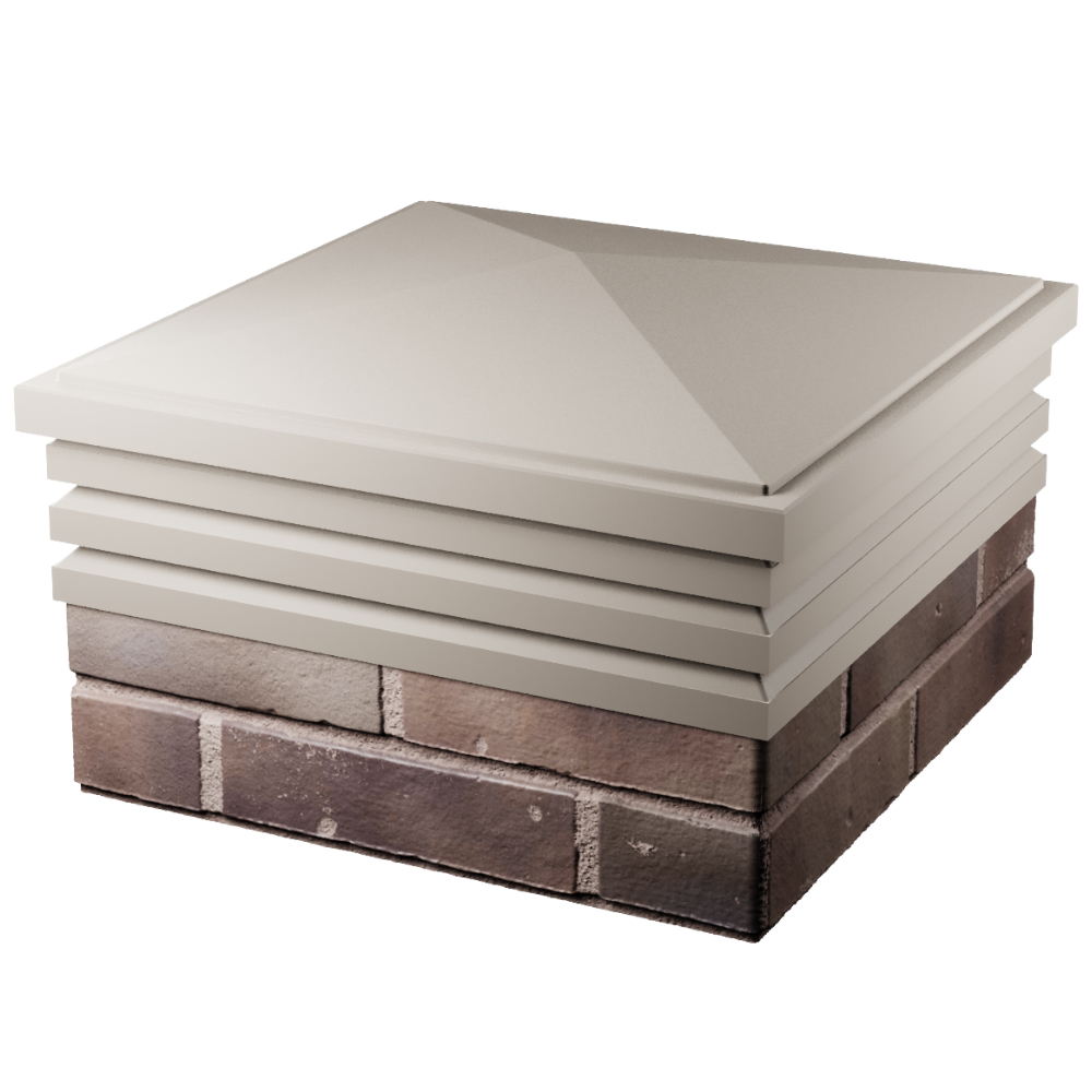 Колпак Zking Бона ХайТек Бежевый на столб 2х2 кирпича (513х513мм) в Костроме фото