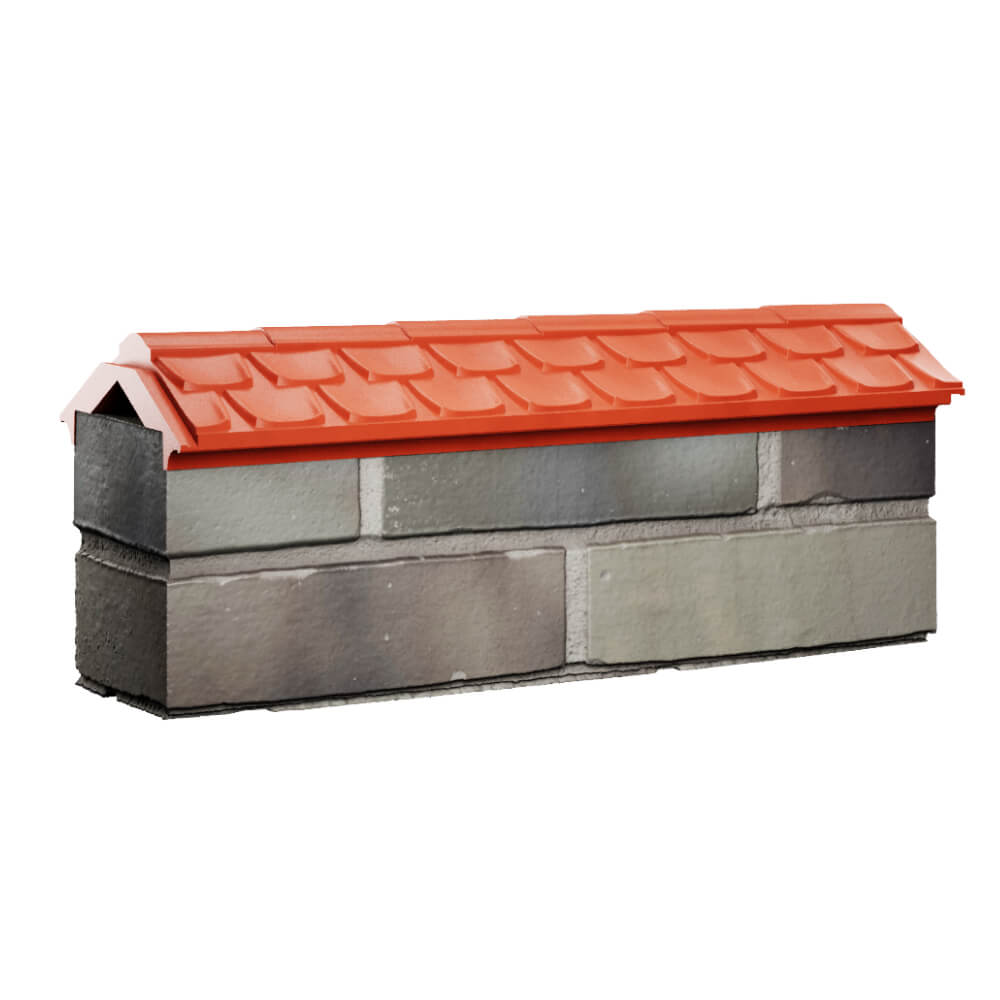 Парапет Zking Эльбрус Красный с посадкой на 0.5 кирпича (130мм) Кострома фото