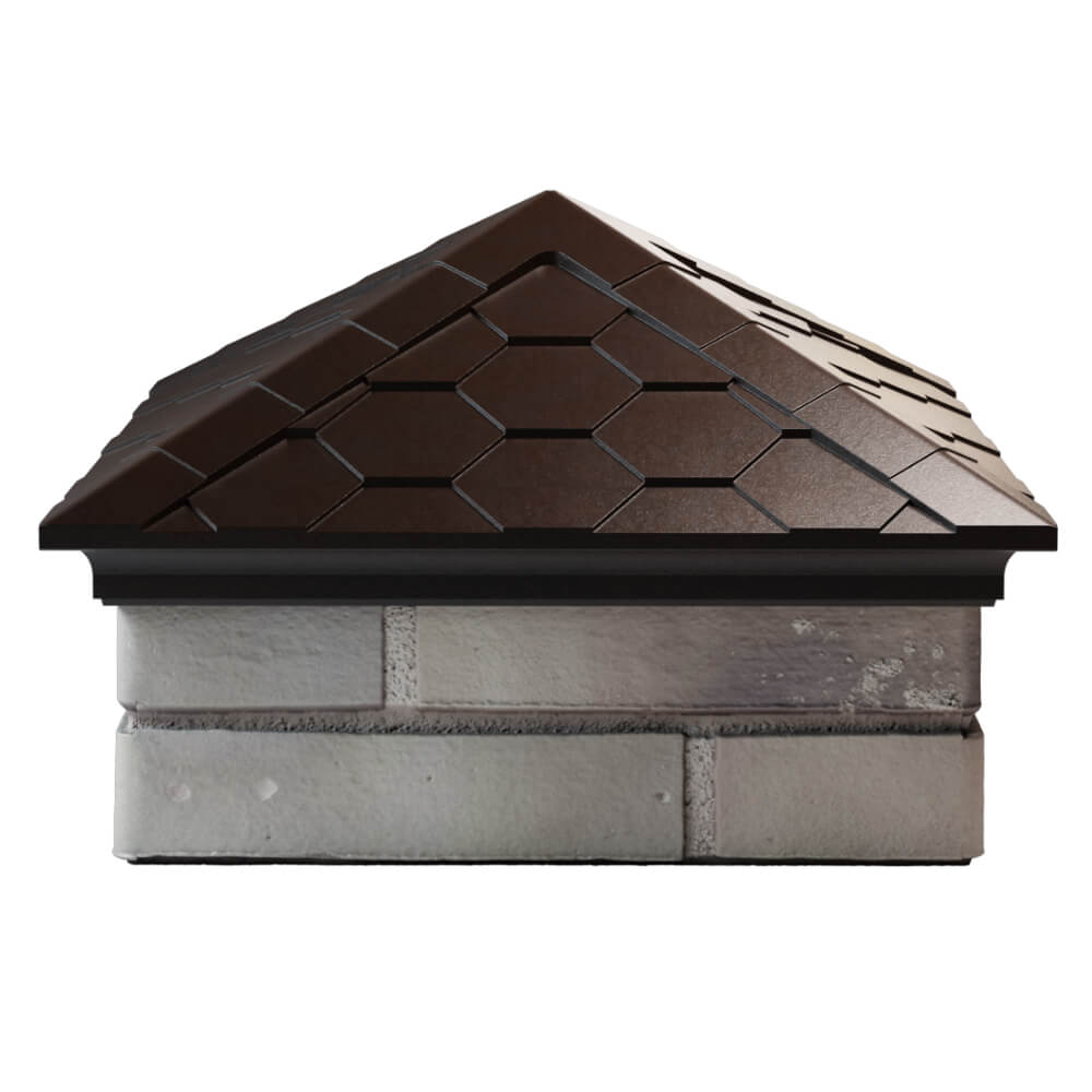 Колпак Zking Эверест Коричневый на столб 1.5х1.5 кирпича (390х390мм) Кострома фото