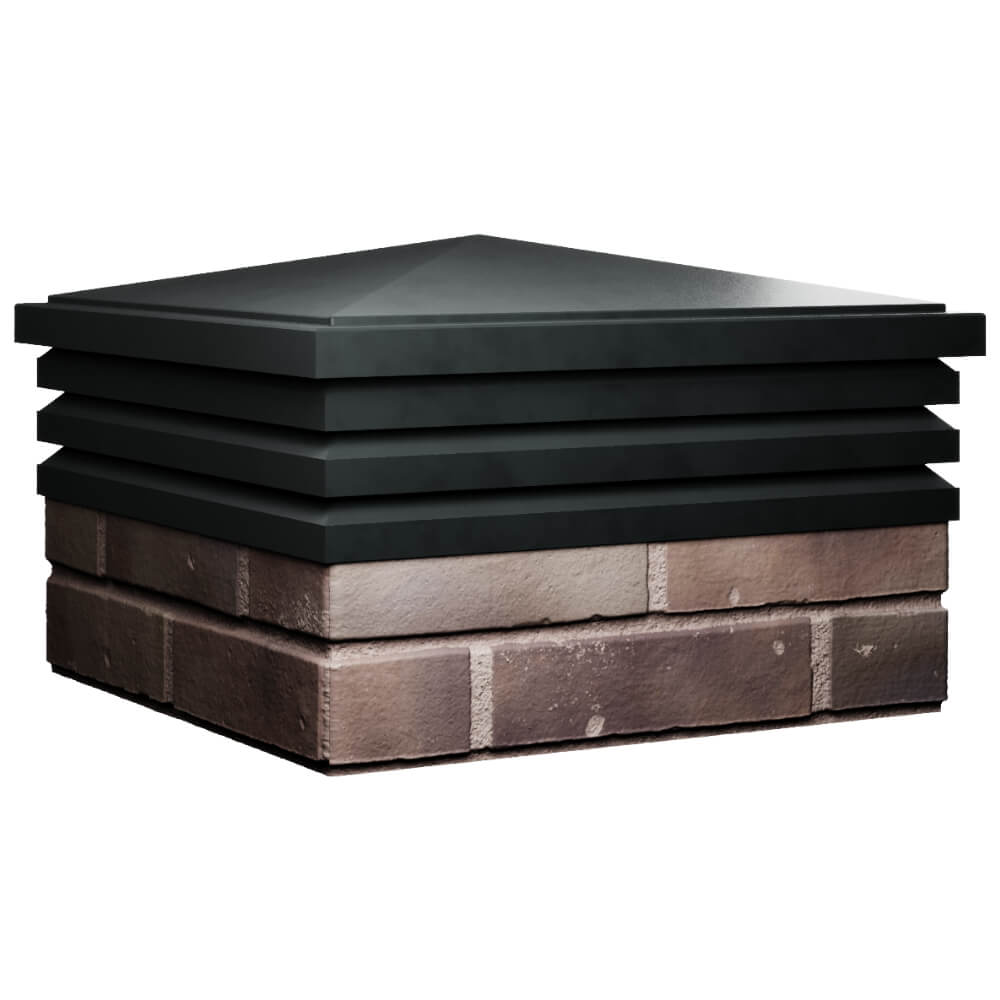 Колпак Zking Бона ХайТек Черный на столб 2х2 кирпича (513х513мм) в Костроме фото