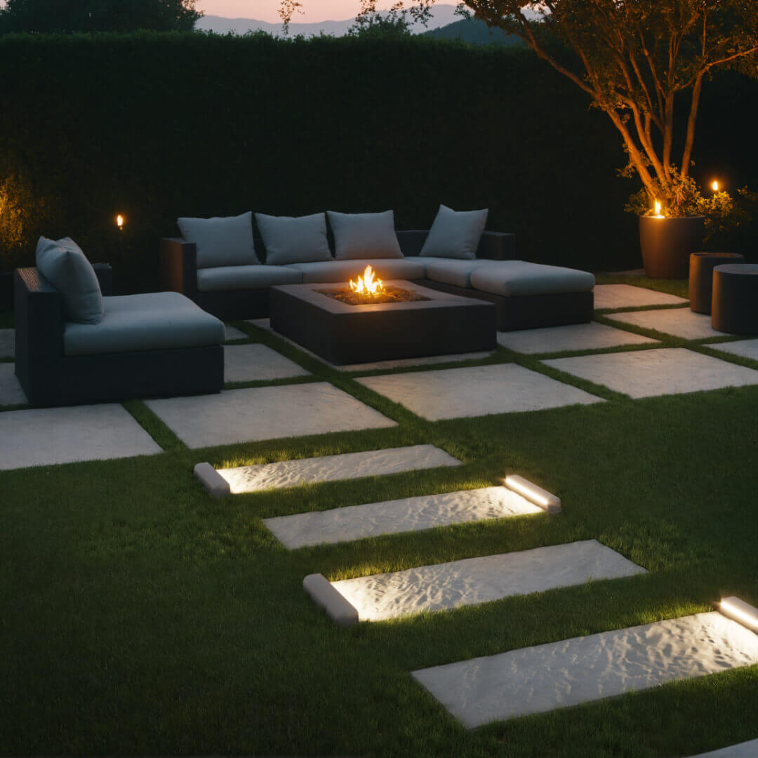 LED Светильник для шаговой плиты STONE Светлая Галька 330х75х98мм в Костроме фото