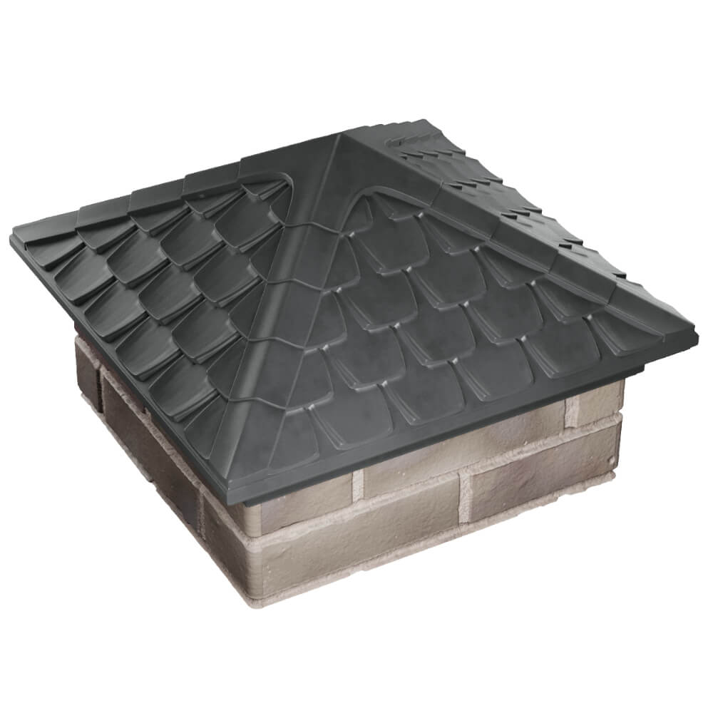 Колпак Zking Эльбрус Серый на столб 1.5х1.5 кирпича (385х385мм) в Костроме фото