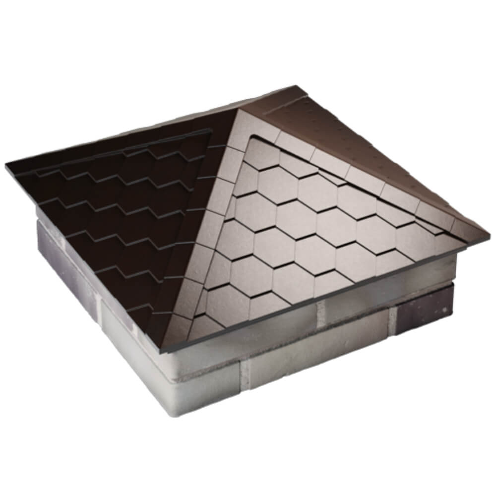 Колпак Zking Эверест Коричневый на столб 2х2 кирпича (535х535мм) Кострома фото