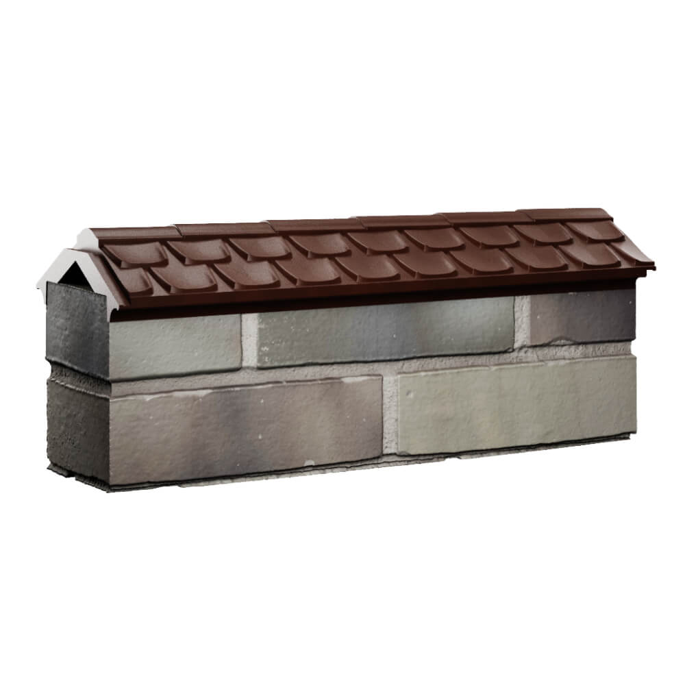 Парапет Zking Эльбрус Коричневый с посадкой на 0.5 кирпича (130мм) Кострома фото
