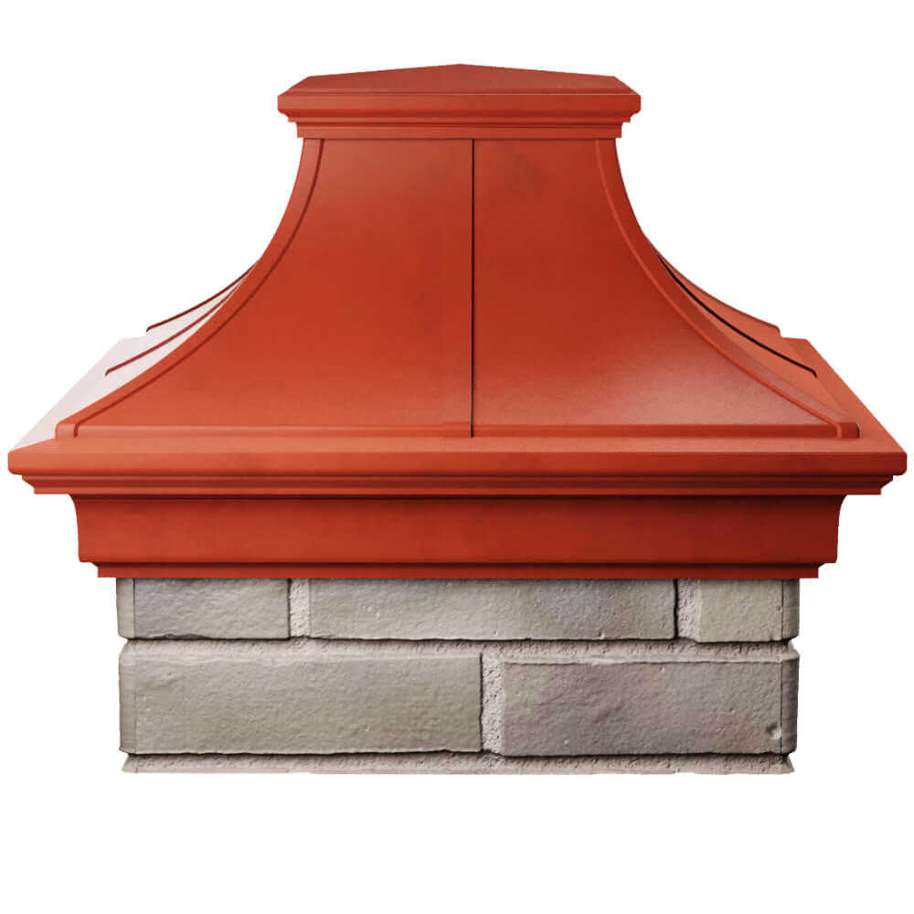 Колпак Zking Монблан Премиум Красный на столб 1.5х1.5 кирпича (385х385мм) Кострома фото