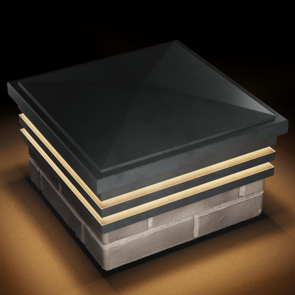 Колпак Zking Бона ХайТек Серый на столб 1.5х1.5 кирпича (385х385мм) с подсветкой в Костроме фото