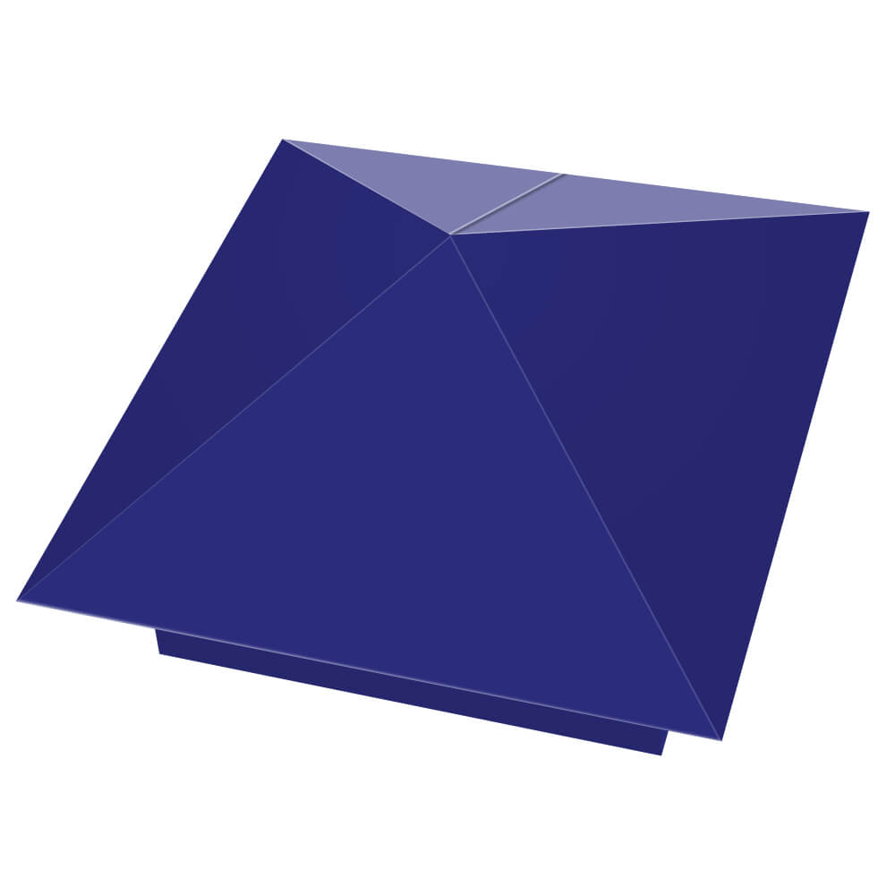 Колпак металлический 400х400мм RAL5002 Синий Ультрамарин заборный Кострома фото