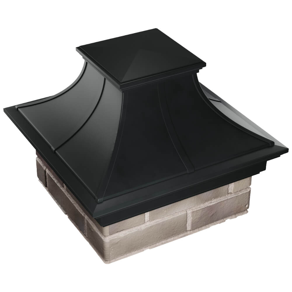 Колпак Zking Монблан Премиум Черный на столб 1.5х1.5 кирпича (385х385мм) в Костроме фото