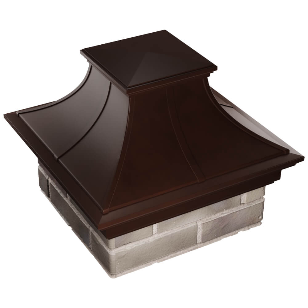 Колпак Zking Монблан Премиум Коричневый на столб 1.5х1.5 кирпича (385х385мм) в Костроме фото