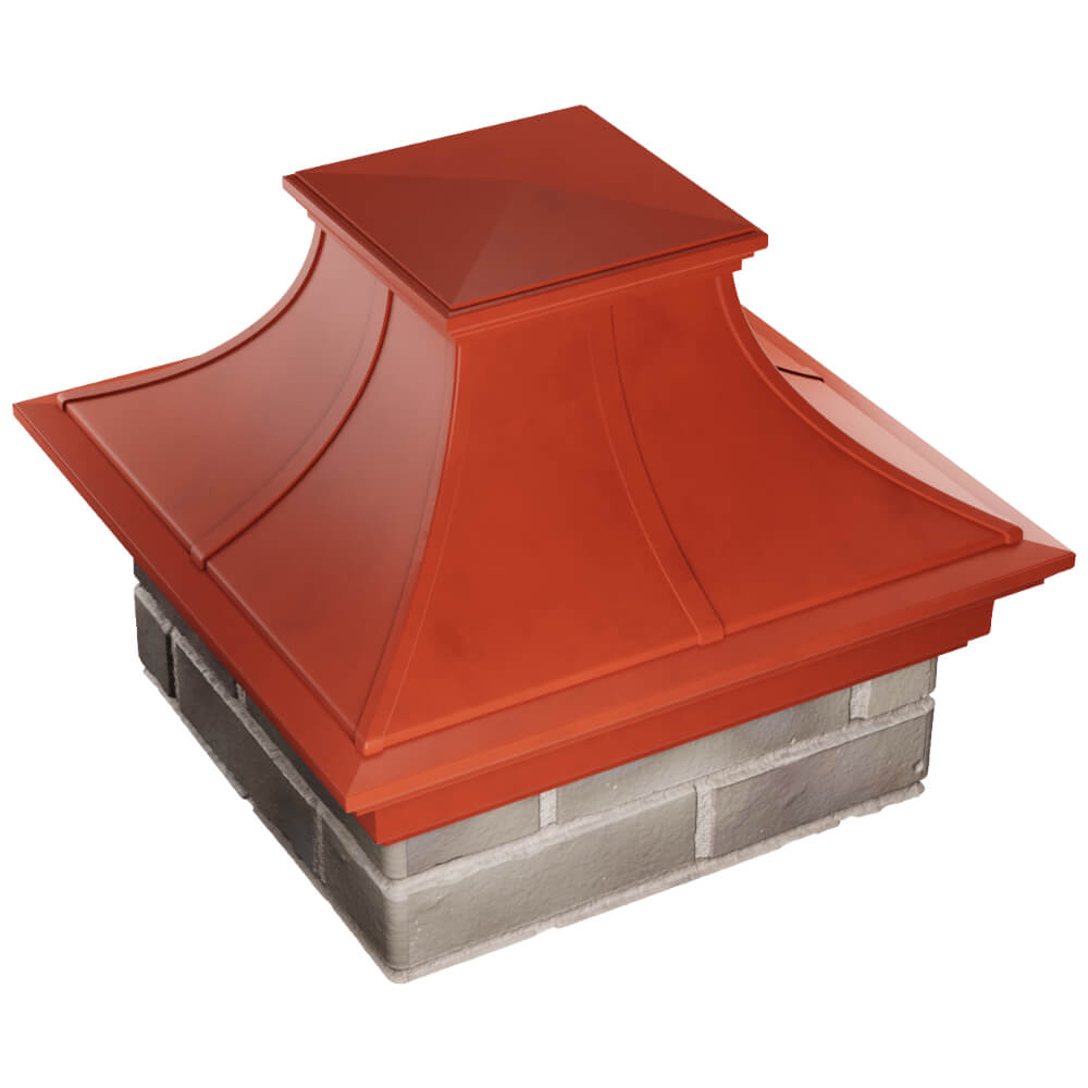 Колпак Zking Монблан Премиум Красный на столб 1.5х1.5 кирпича (385х385мм) в Костроме фото