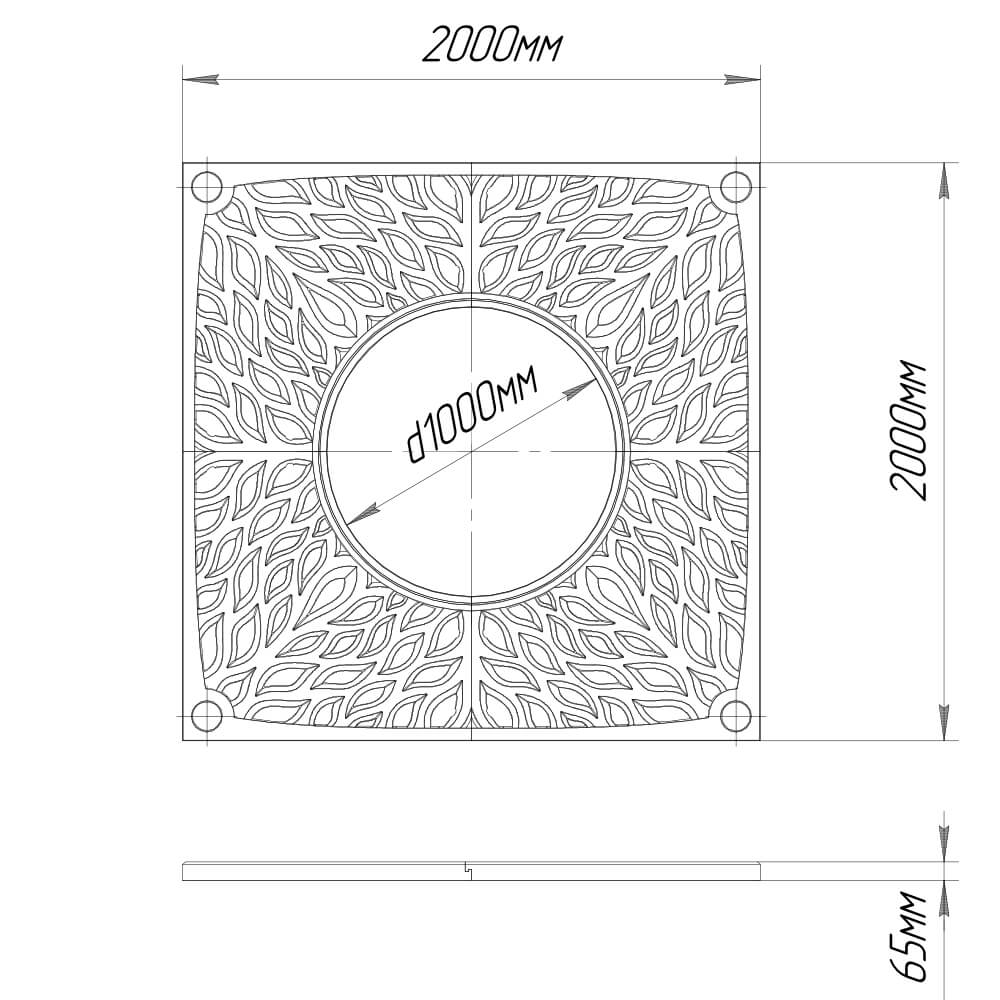 Приствольная решетка для дерева ZKING CRUST 2х2м Черная в Костроме фото