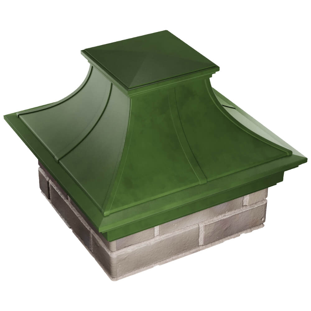 Колпак Zking Монблан Премиум Зеленый на столб 1.5х1.5 кирпича (385х385мм) в Костроме фото