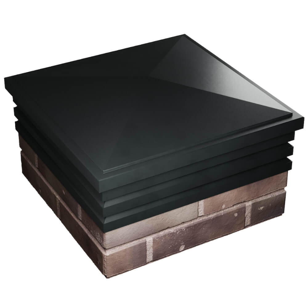 Колпак Zking Бона ХайТек Черный на столб 2х2 кирпича (513х513мм) в Костроме фото