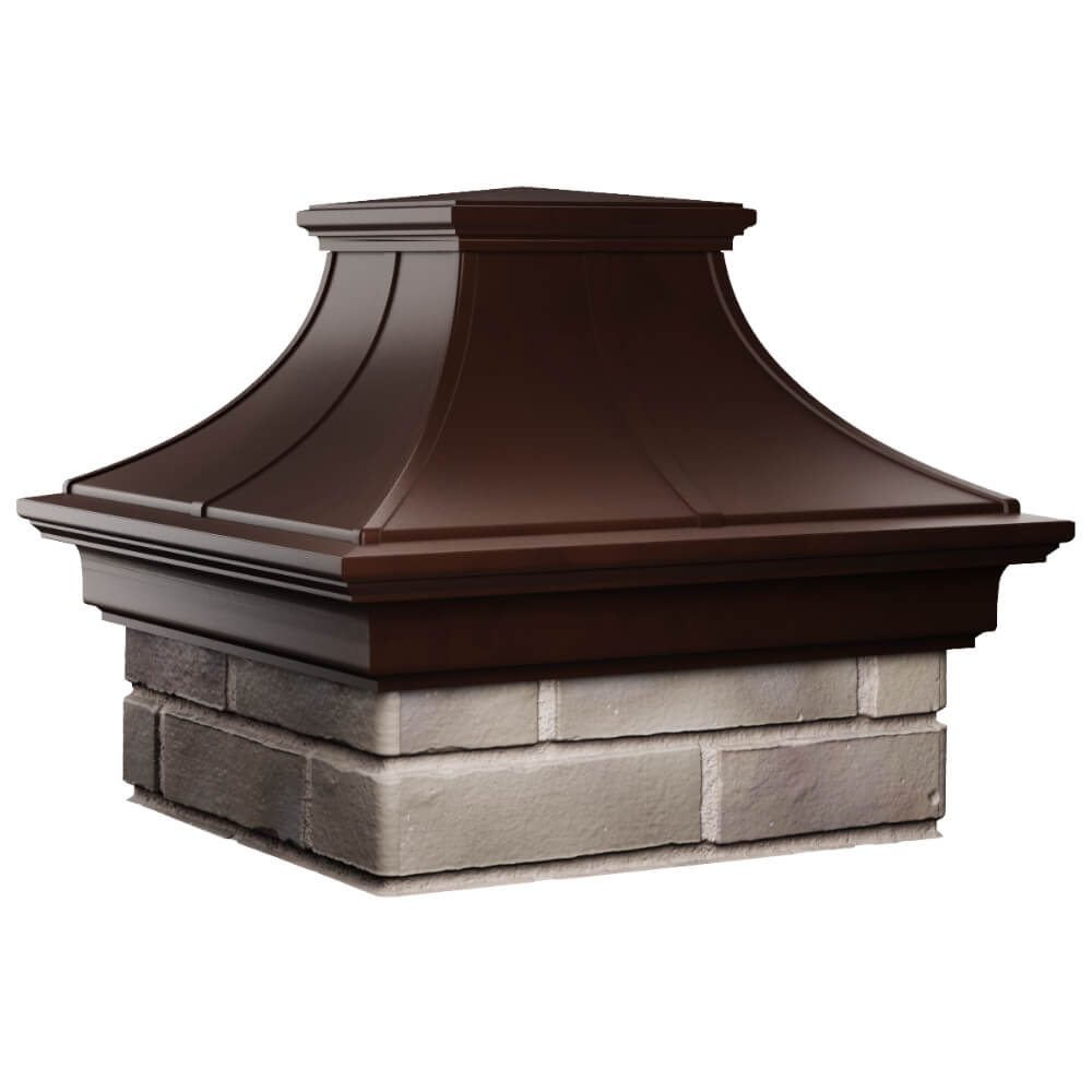 Колпак Zking Монблан Премиум Коричневый на столб 1.5х1.5 кирпича (385х385мм) в Костроме фото