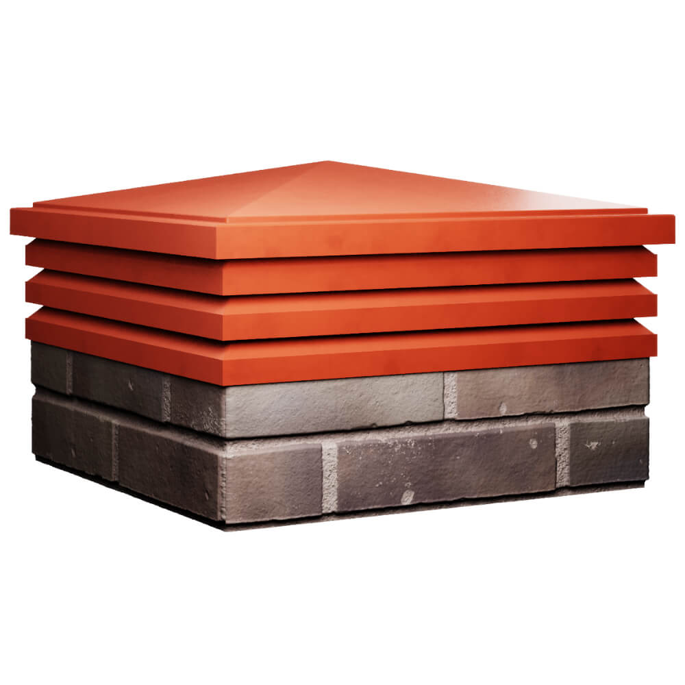 Колпак Zking Бона ХайТек Красный на столб 2х2 кирпича (513х513мм) в Костроме фото