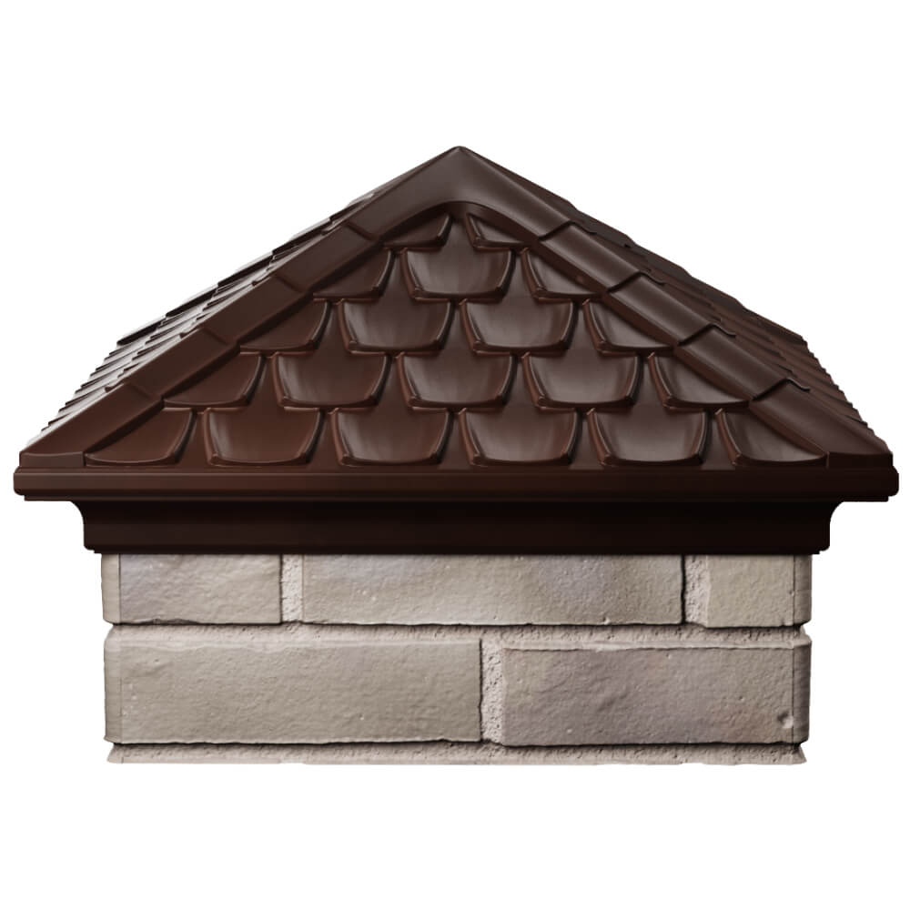 Колпак Zking Эльбрус Коричневый на столб 1.5х1.5 кирпича (385х385мм) Кострома фото