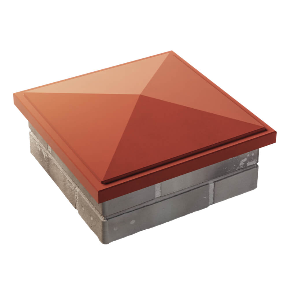 Колпак Zking БонаМоно Красный на столб 1.5х1.5 кирпича (385х385, 400х400мм) в Костроме фото