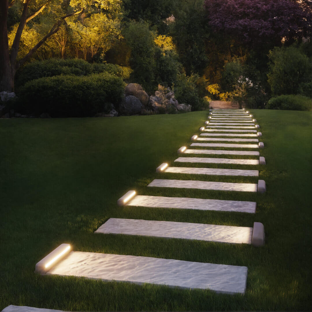 LED Светильник для шаговой плиты STONE Светлая Галька 330х75х98мм в Костроме фото