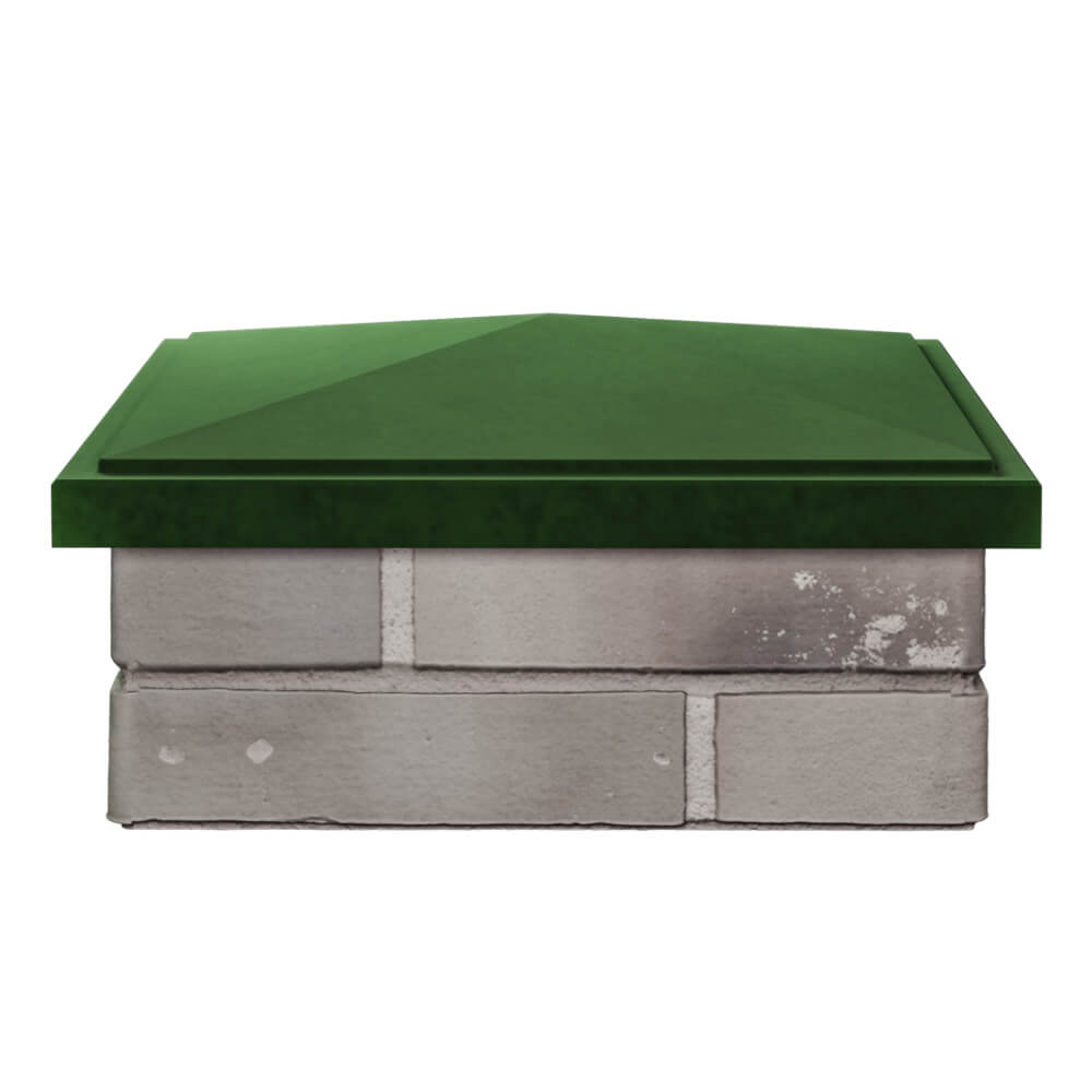 Колпак Zking БонаМоно Зеленый на столб 1.5х1.5 кирпича (385х385, 400х400мм) Кострома фото