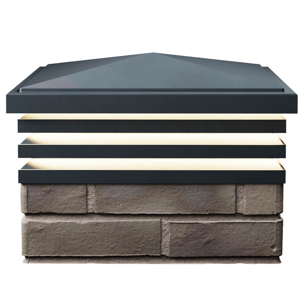 Колпак Zking Бона ХайТек Серый на столб 1.5х1.5 кирпича (385х385мм) с подсветкой в Костроме фото