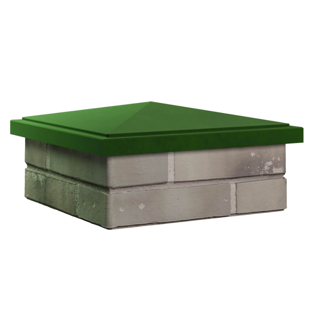 Колпак Zking БонаМоно Зеленый на столб 1.5х1.5 кирпича (385х385, 400х400мм) в Костроме фото