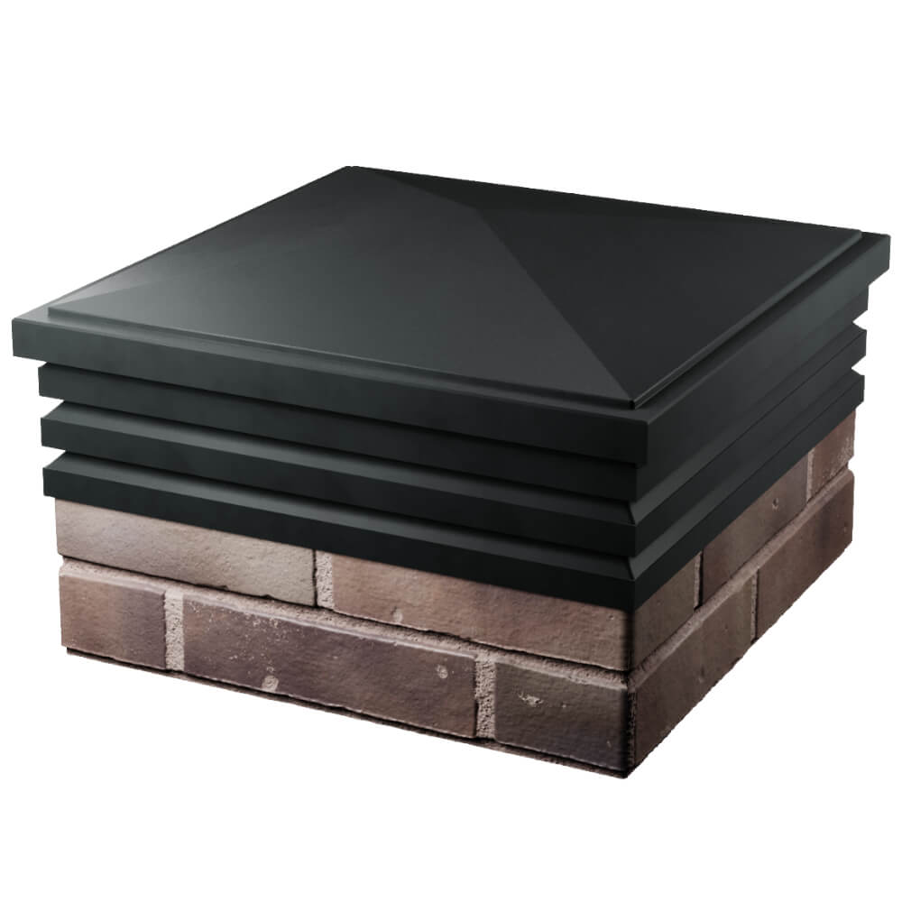 Колпак Zking Бона ХайТек Черный на столб 2х2 кирпича (513х513мм) в Костроме фото