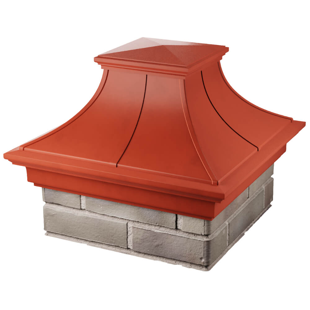 Колпак Zking Монблан Премиум Красный на столб 1.5х1.5 кирпича (385х385мм) в Костроме фото