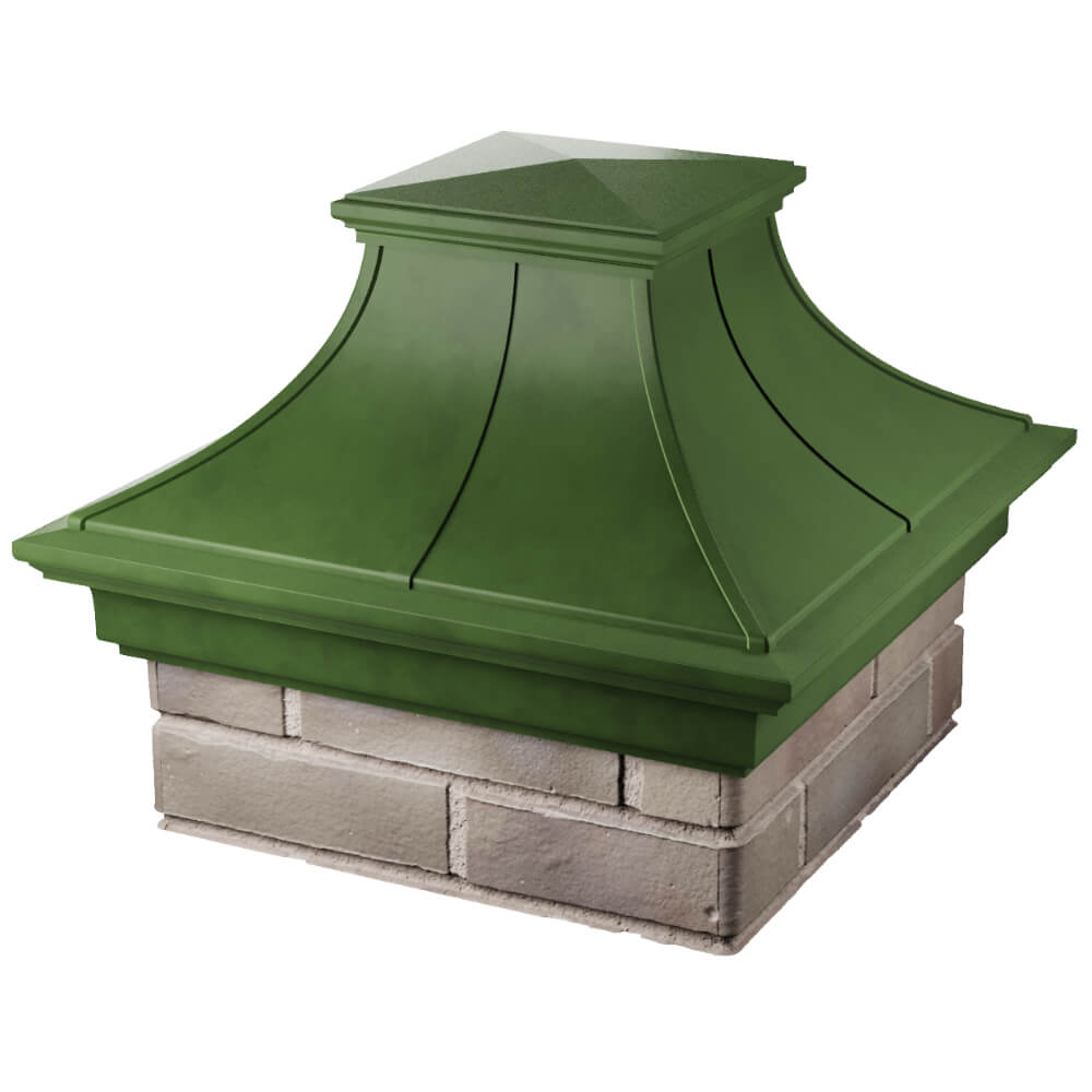 Колпак Zking Монблан Премиум Зеленый на столб 1.5х1.5 кирпича (385х385мм) в Костроме фото