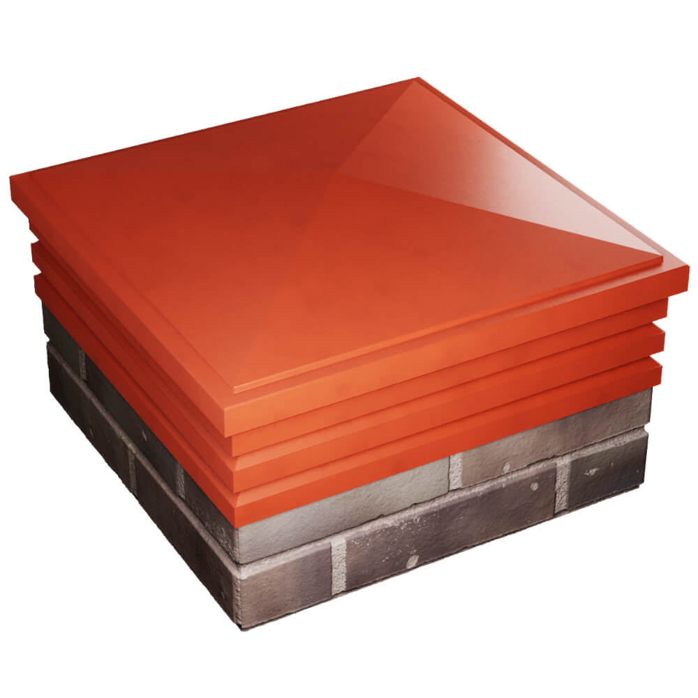 Колпак Zking Бона ХайТек Красный на столб 2х2 кирпича (513х513мм) в Костроме фото