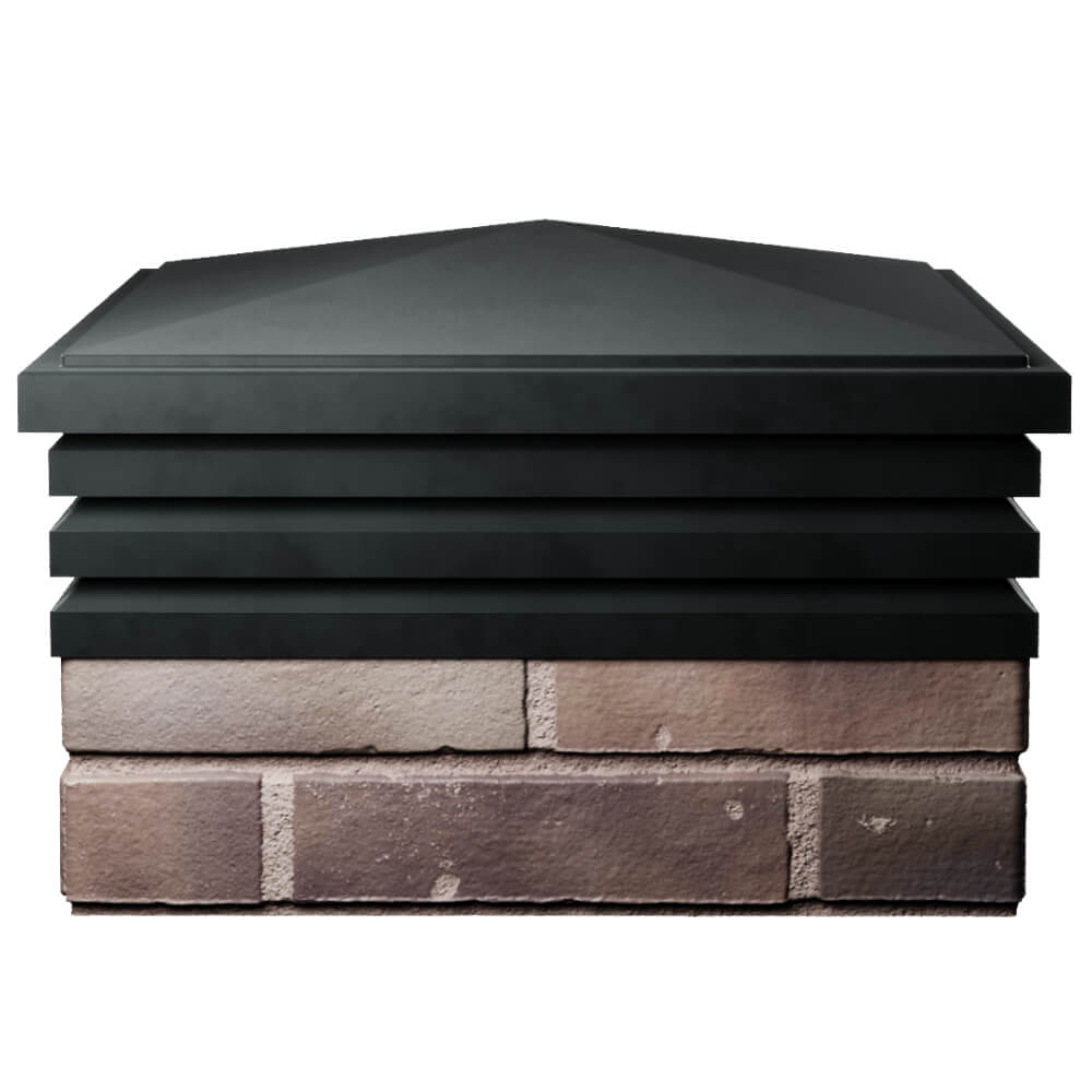 Колпак Zking Бона ХайТек Черный на столб 2х2 кирпича (513х513мм) Кострома фото