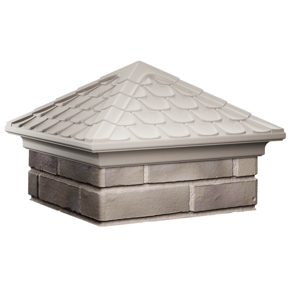 Колпак Zking Эльбрус Бежевый на столб 1.5х1.5 кирпича (385х385мм)