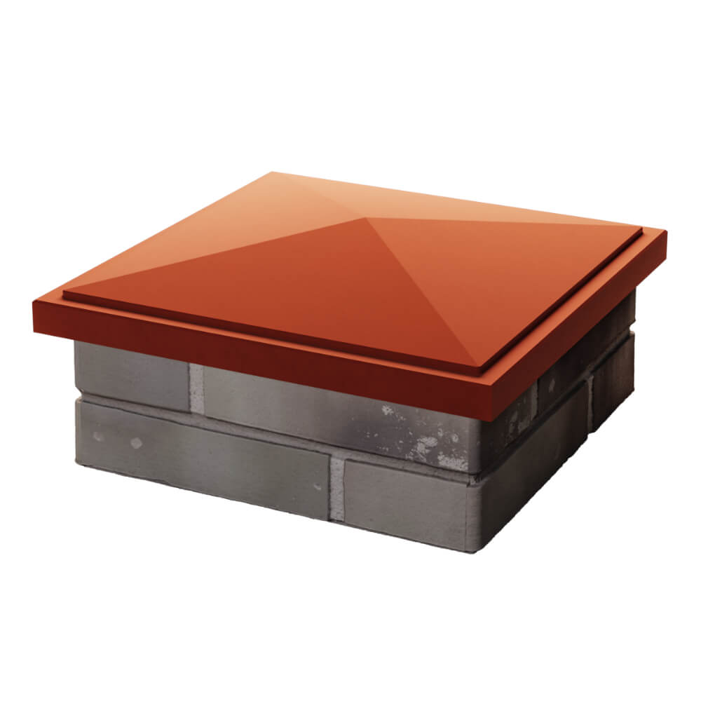 Колпак Zking БонаМоно Красный на столб 1.5х1.5 кирпича (385х385, 400х400мм) в Костроме фото