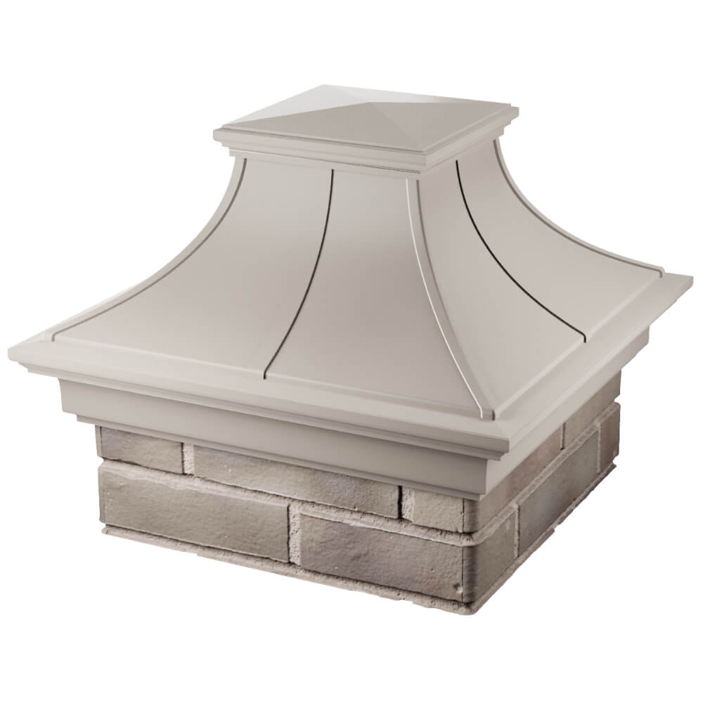 Колпак Zking Монблан Премиум Бежевый на столб 1.5х1.5 кирпича (385х385мм) в Костроме фото