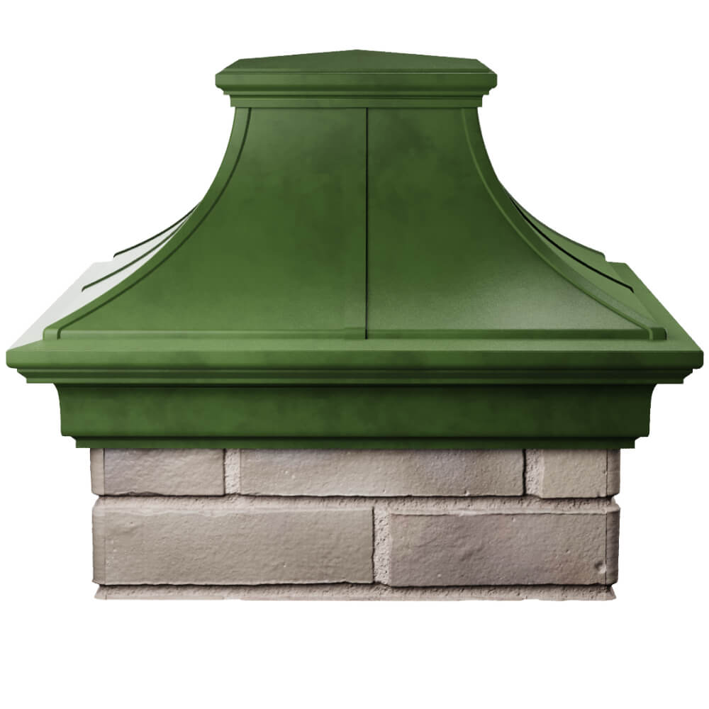 Колпак Zking Монблан Премиум Зеленый на столб 1.5х1.5 кирпича (385х385мм) Кострома фото