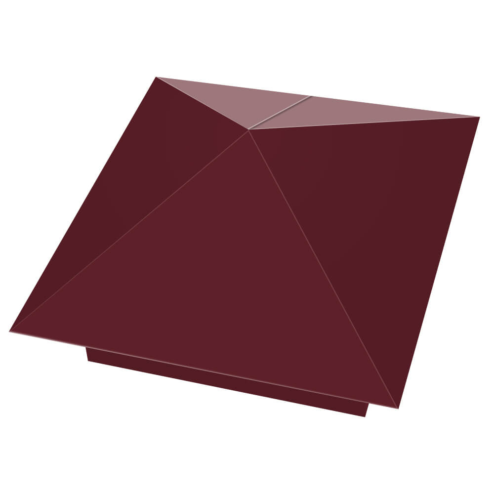 Колпак металлический 390х390мм RAL3005 Красное Вино заборный Кострома фото