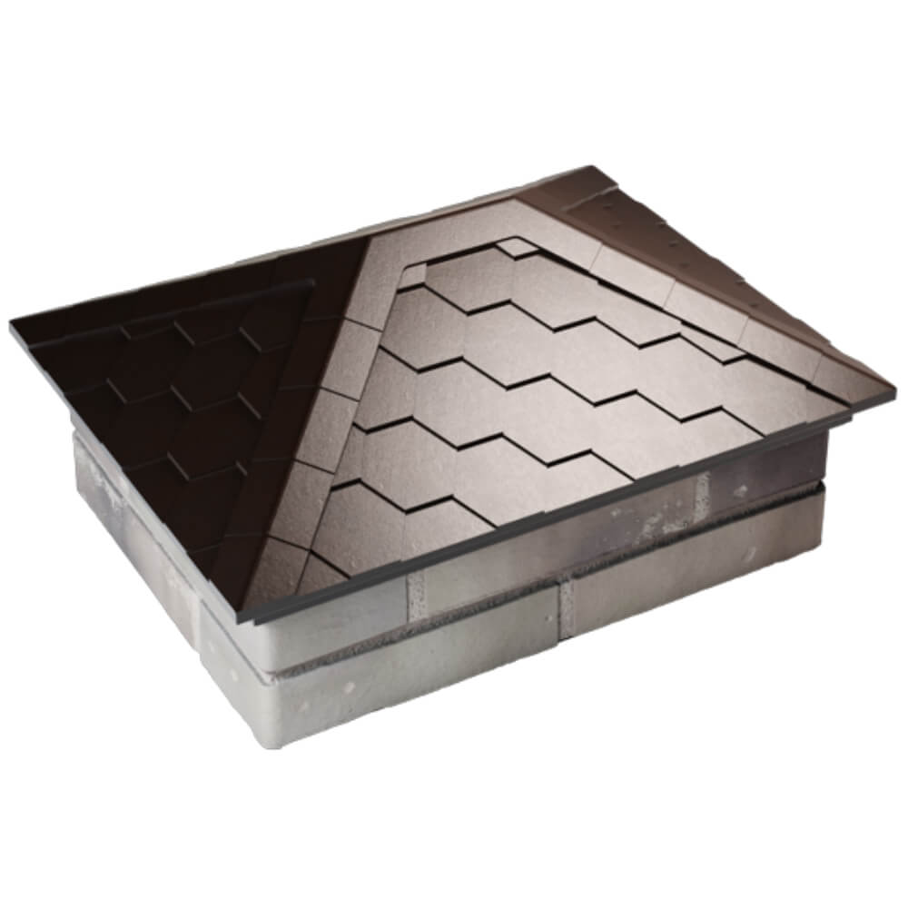 Колпак Zking Эверест Коричневый на столб 2х1.5 кирпича (520х390мм) Кострома фото