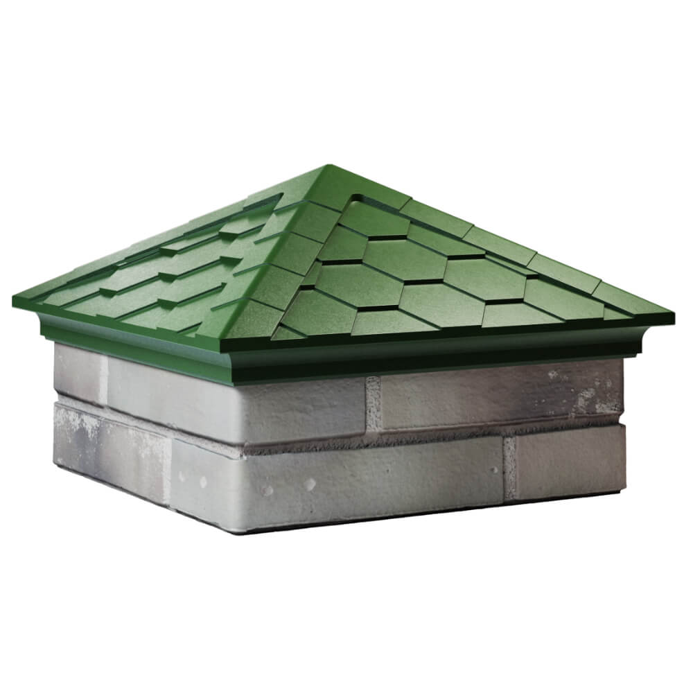 Колпак Zking Эверест Зеленый на столб 1.5х1.5 кирпича (390х390мм) в Костроме фото