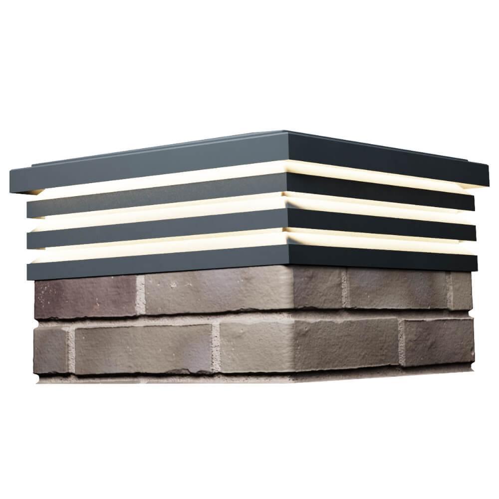 Колпак Zking Бона ХайТек Серый на столб 1.5х1.5 кирпича (385х385мм) с подсветкой в Костроме фото