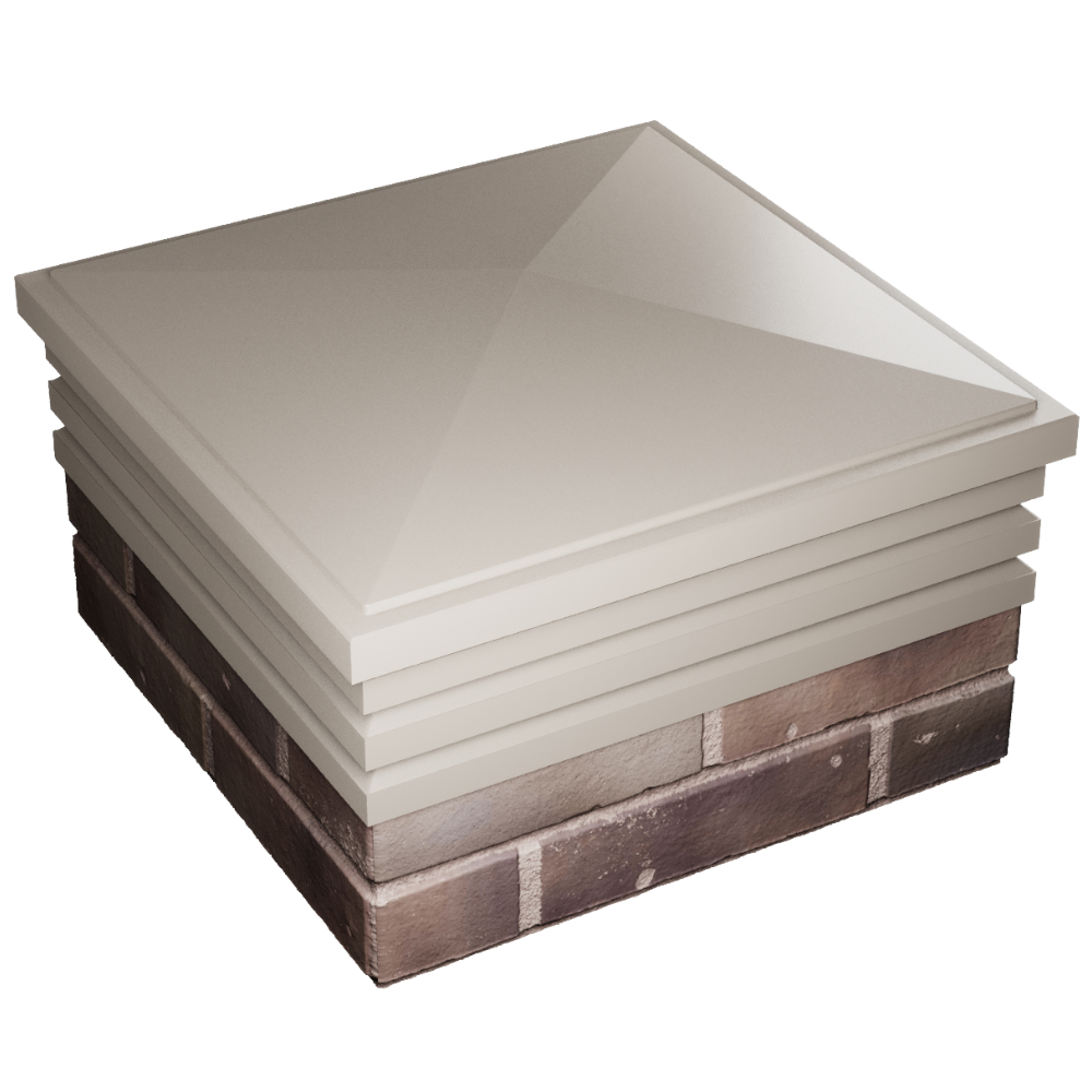 Колпак Zking Бона ХайТек Бежевый на столб 2х2 кирпича (513х513мм) в Костроме фото