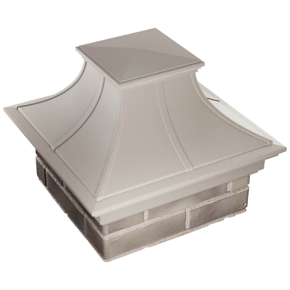 Колпак Zking Монблан Премиум Бежевый на столб 1.5х1.5 кирпича (385х385мм) в Костроме фото